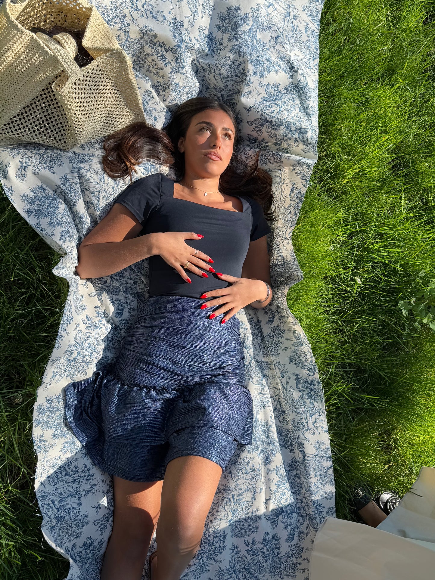 Jupe courte bleu