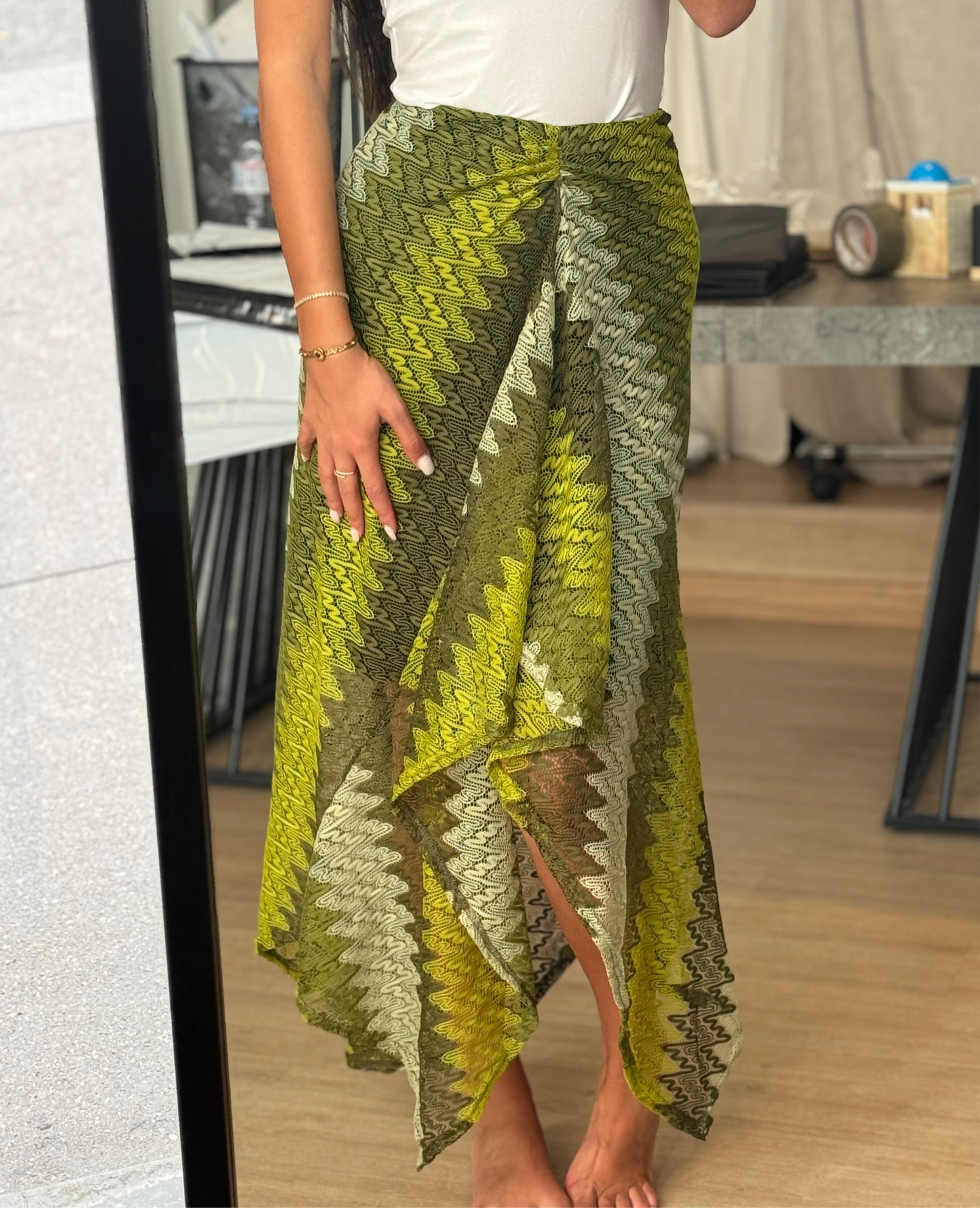 ) Jupe crochet verte