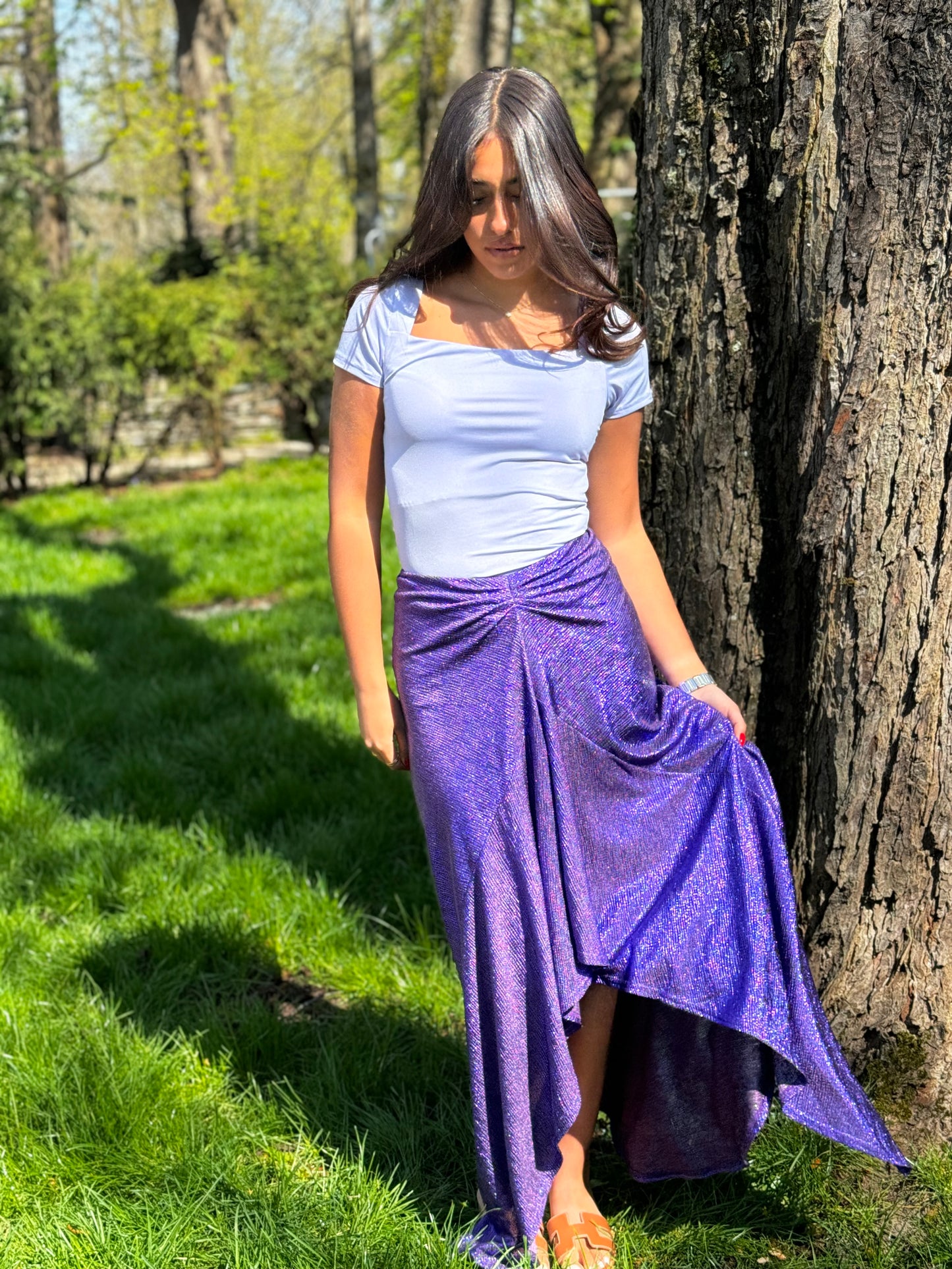 Jupe longue violette