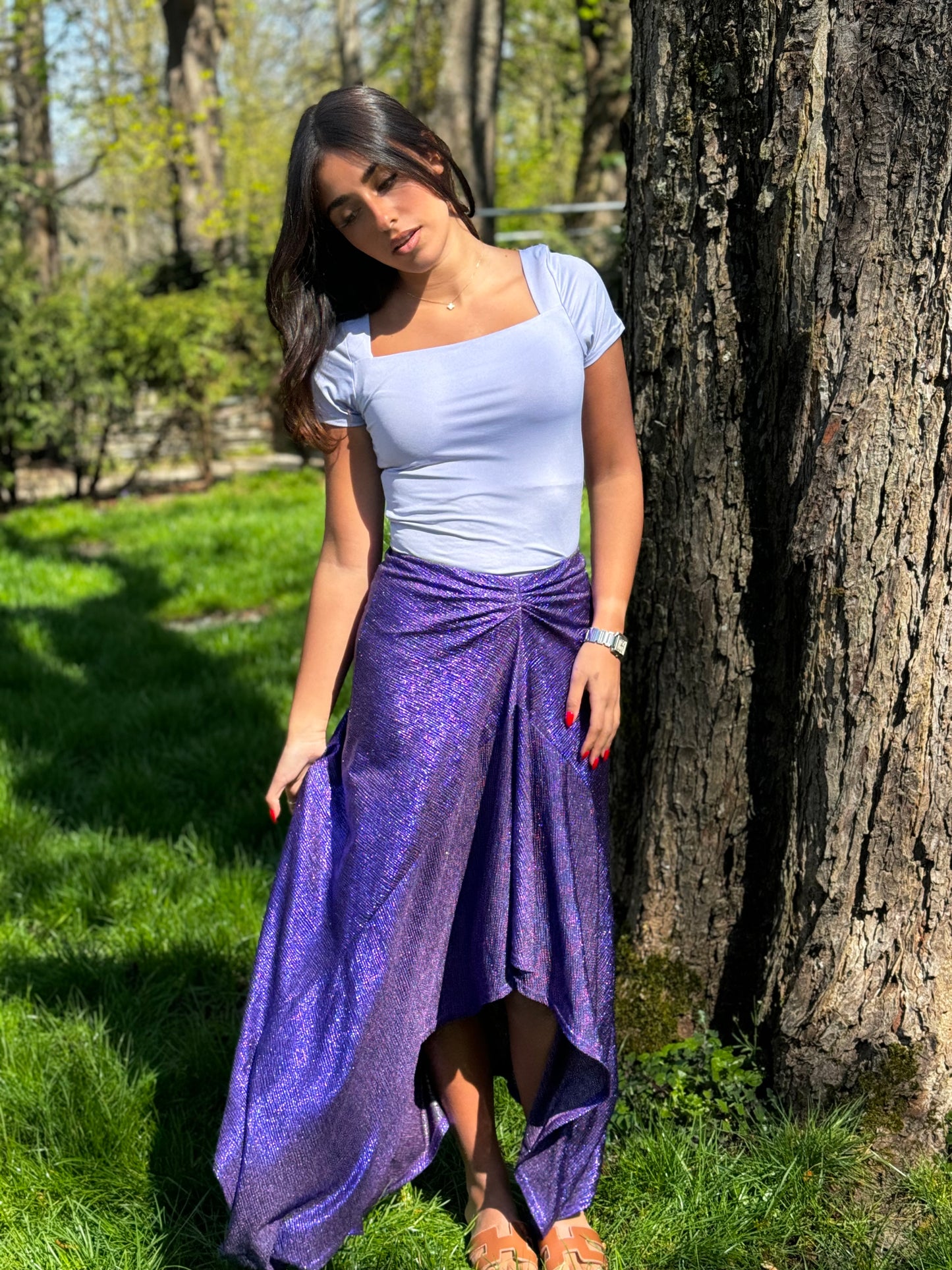 Jupe longue violette