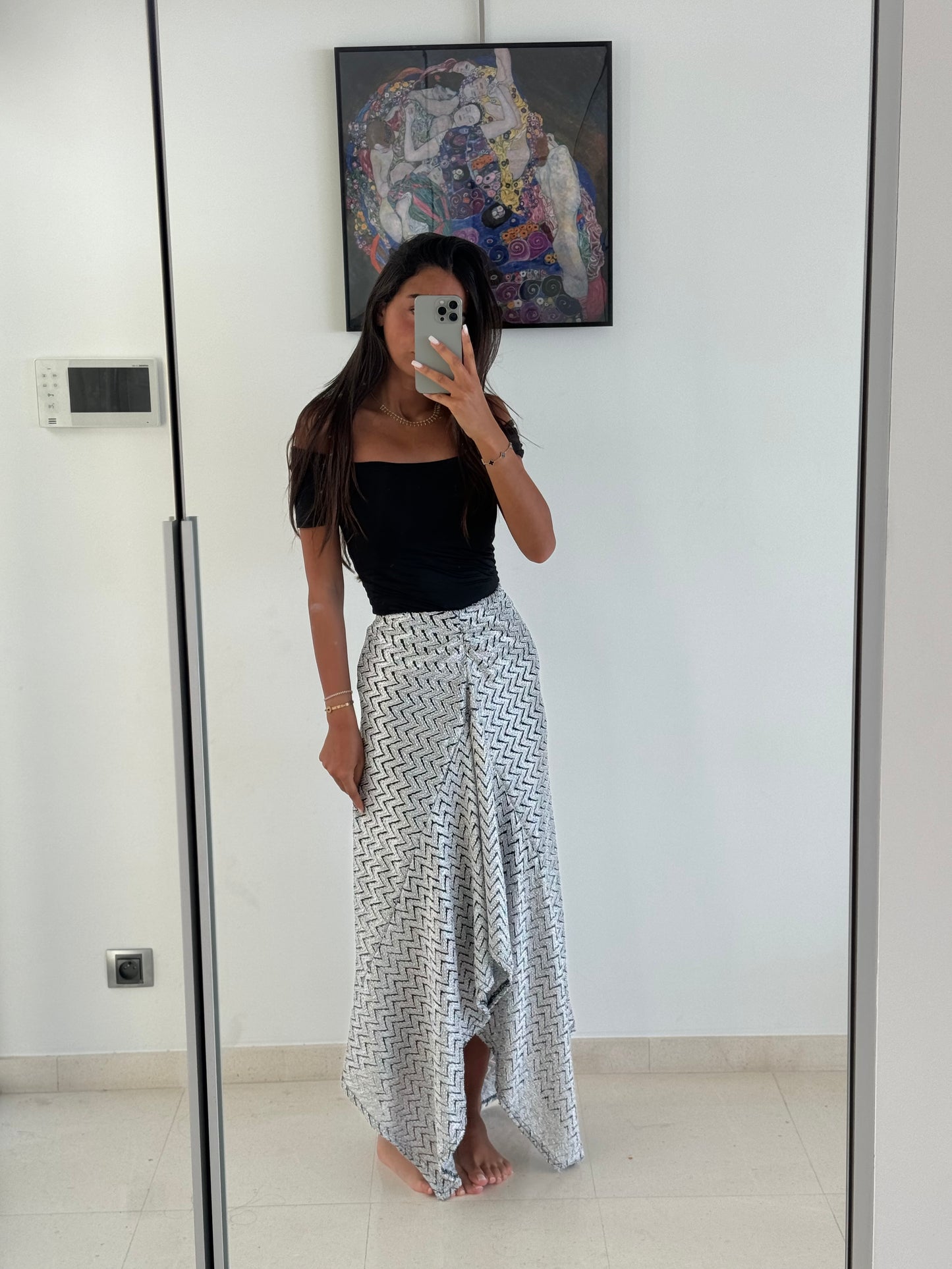 Jupe crochet argenté