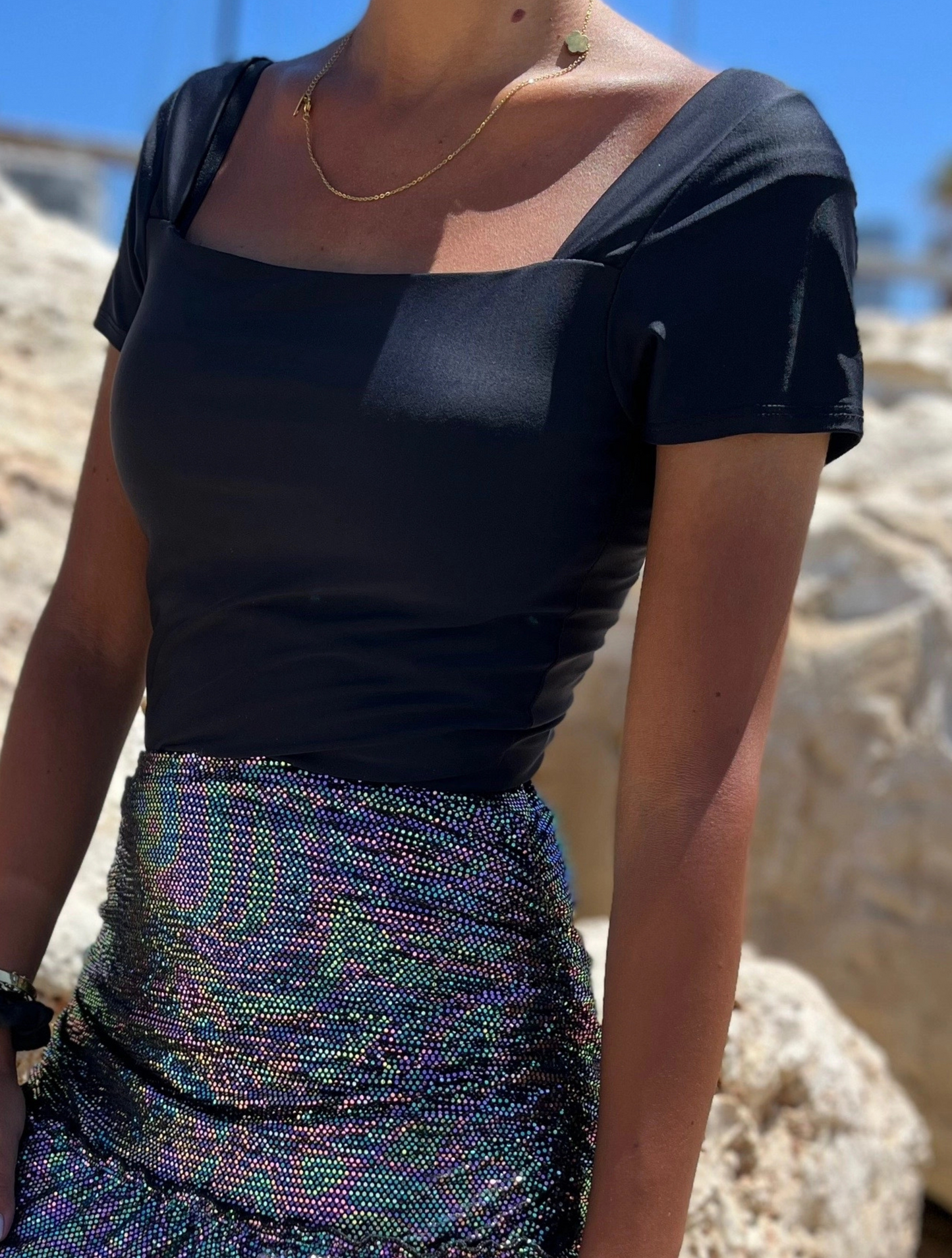 Body manche courte noir 