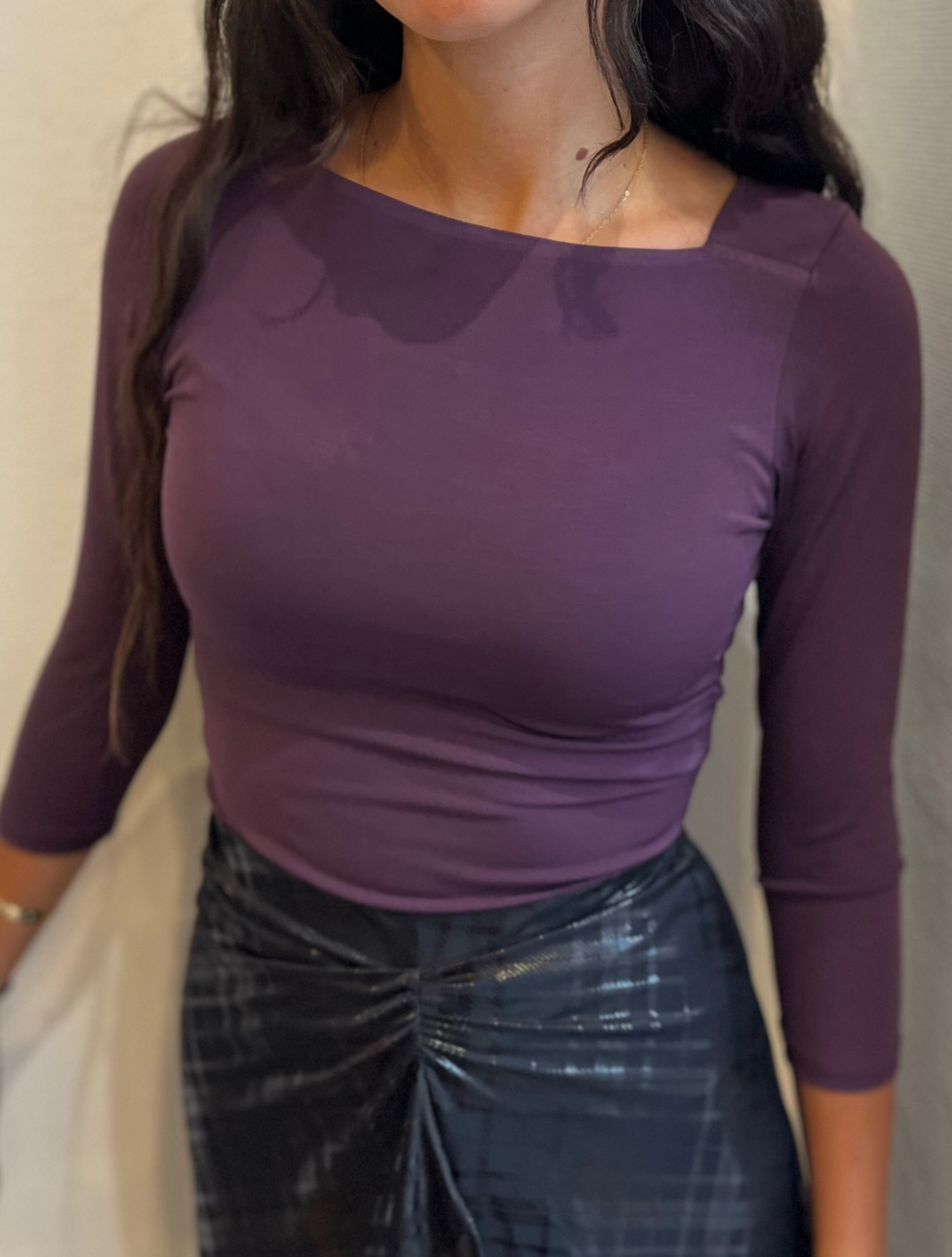 Body manche longue bordeaux