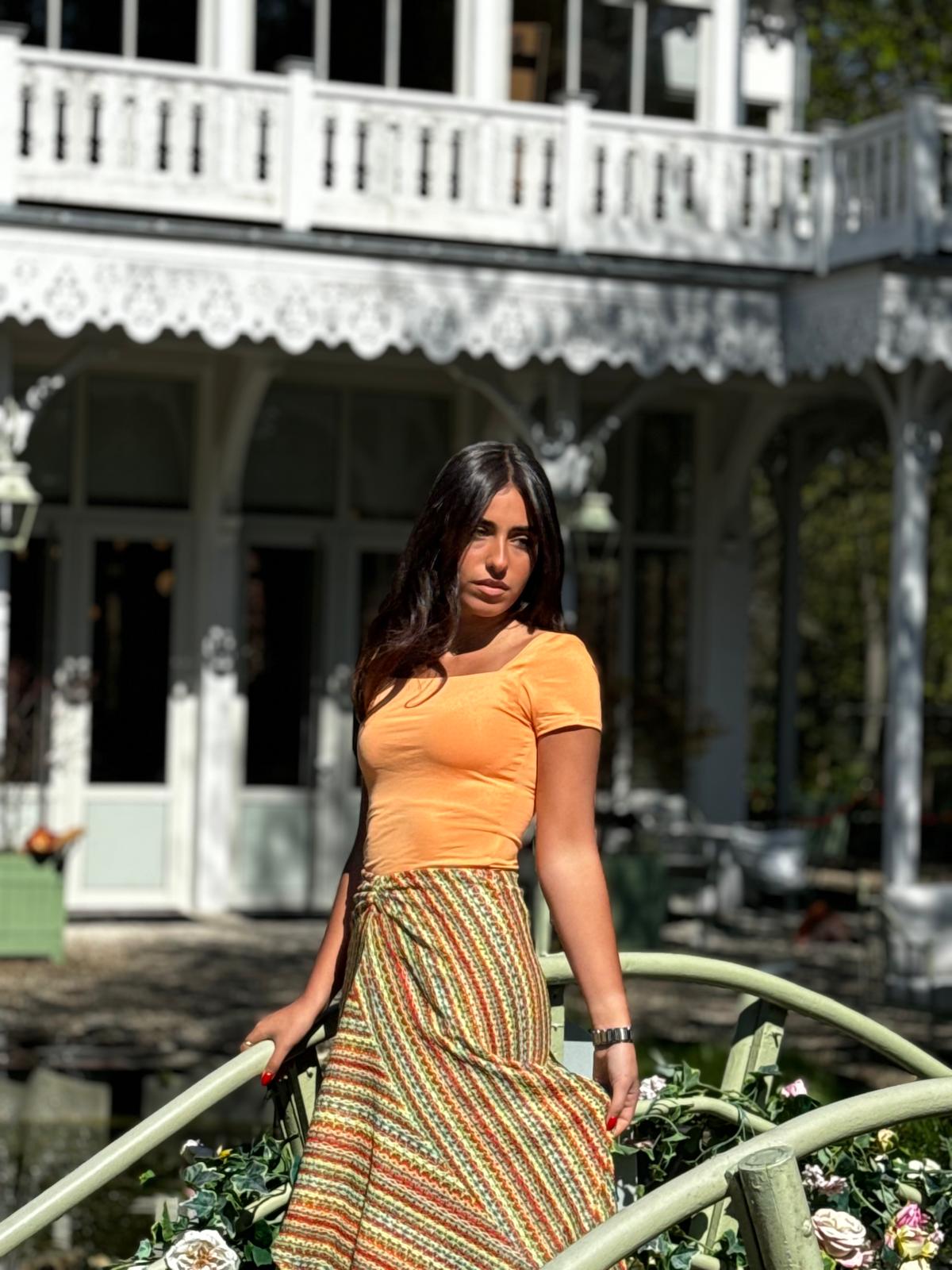 Body manche courte orange