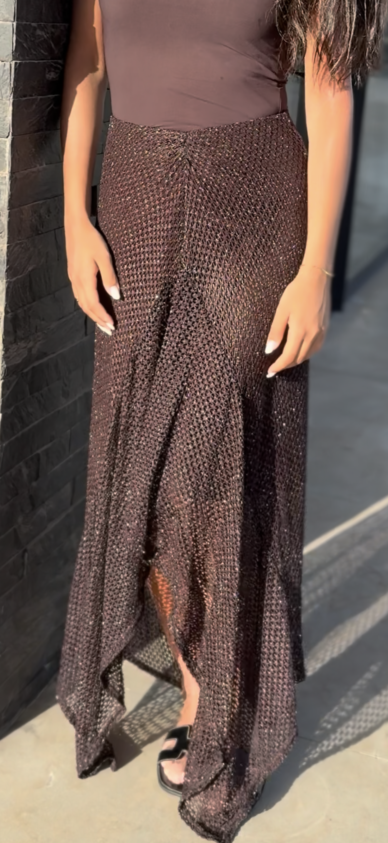 Jupe crochet Marron brillante