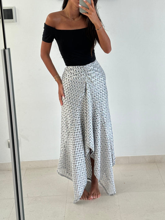Jupe crochet argenté