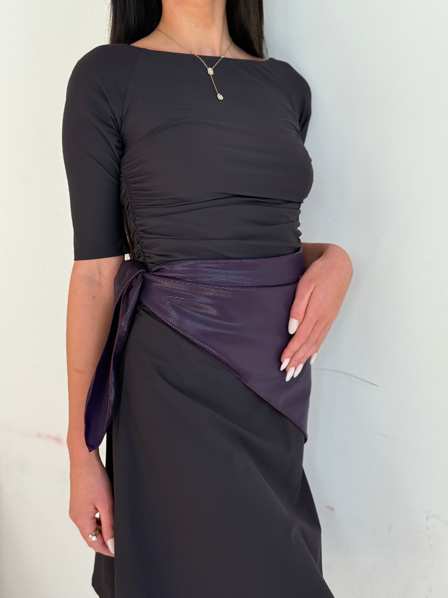 Robe plissée violette