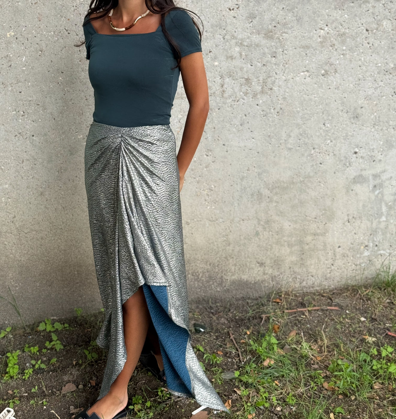 Jupe métallique irisé