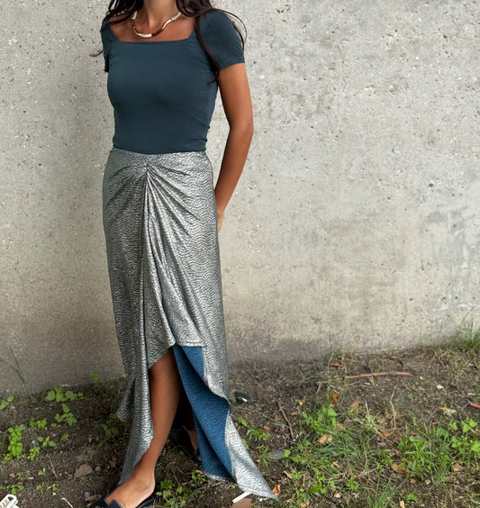 Jupe métallique irisé