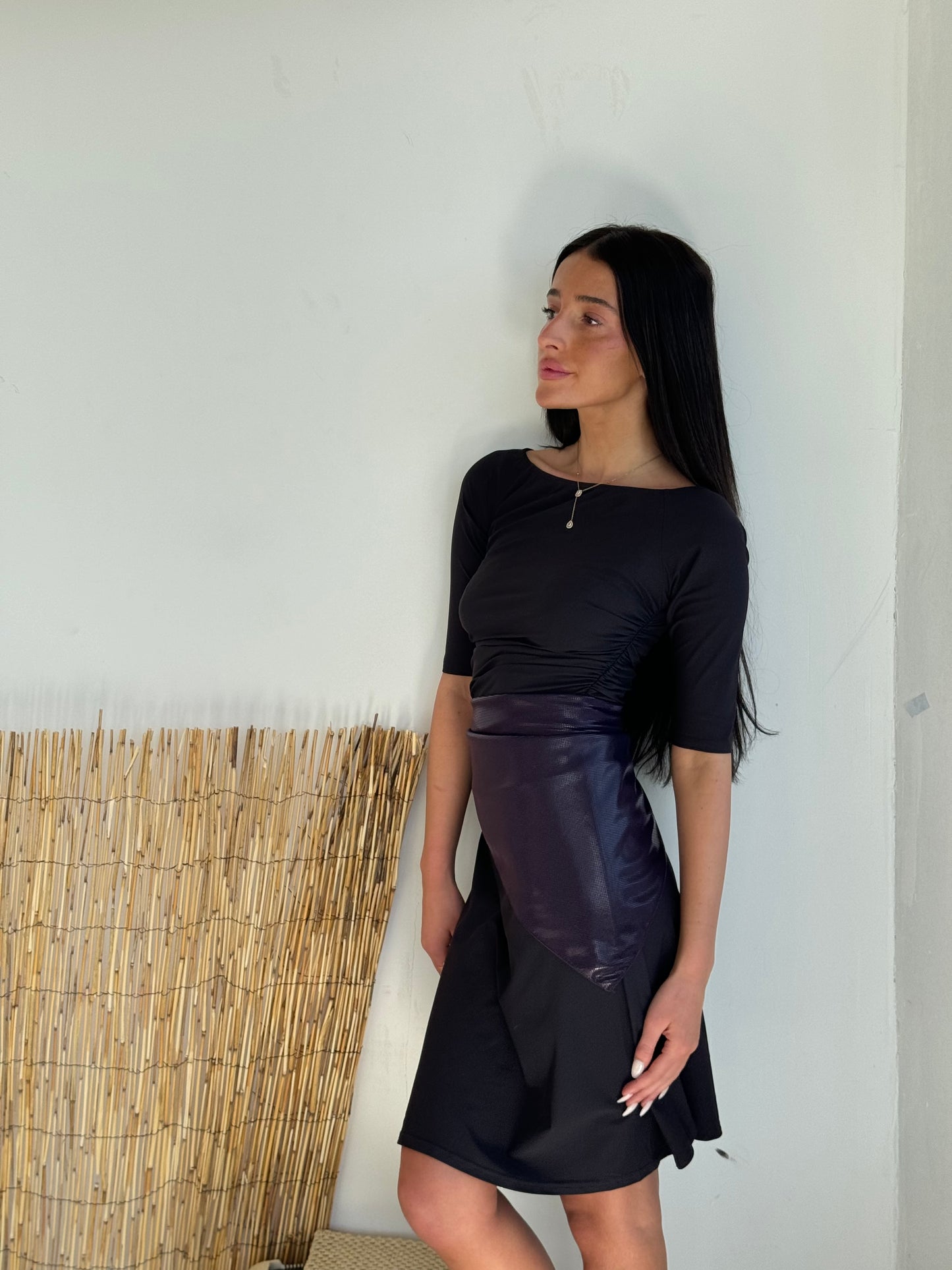 Robe plissée violette