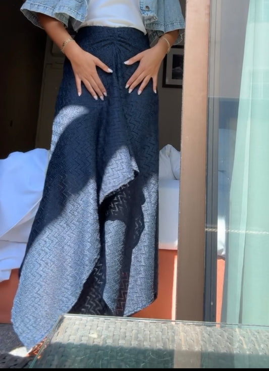 Jupe crochet bleu