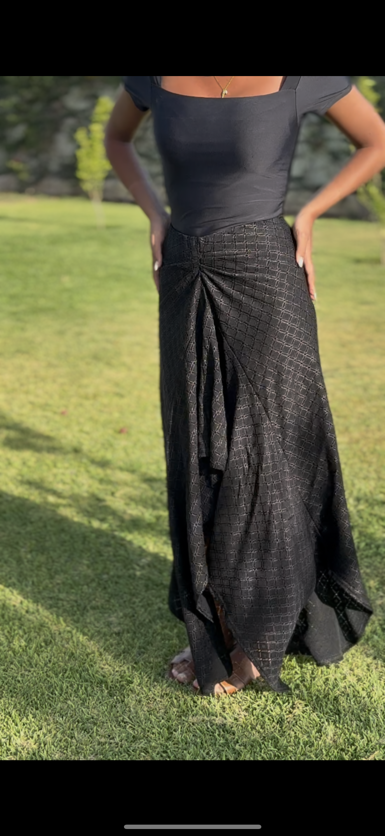 Jupe crochet noir brillante