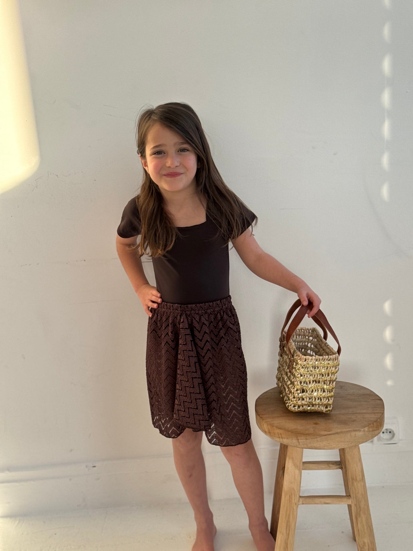 Jupe crochet marron