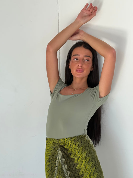 Body manche courte vert  pastel