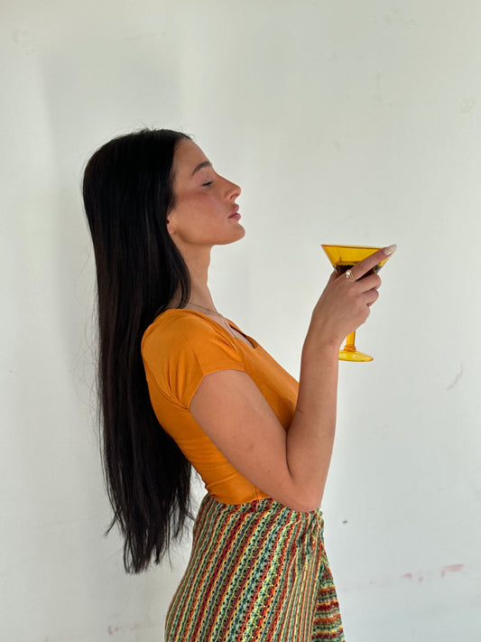 Body manche courte orange irisé