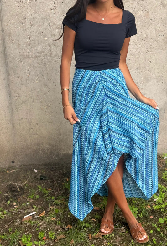 Jupe crochet bleu clair