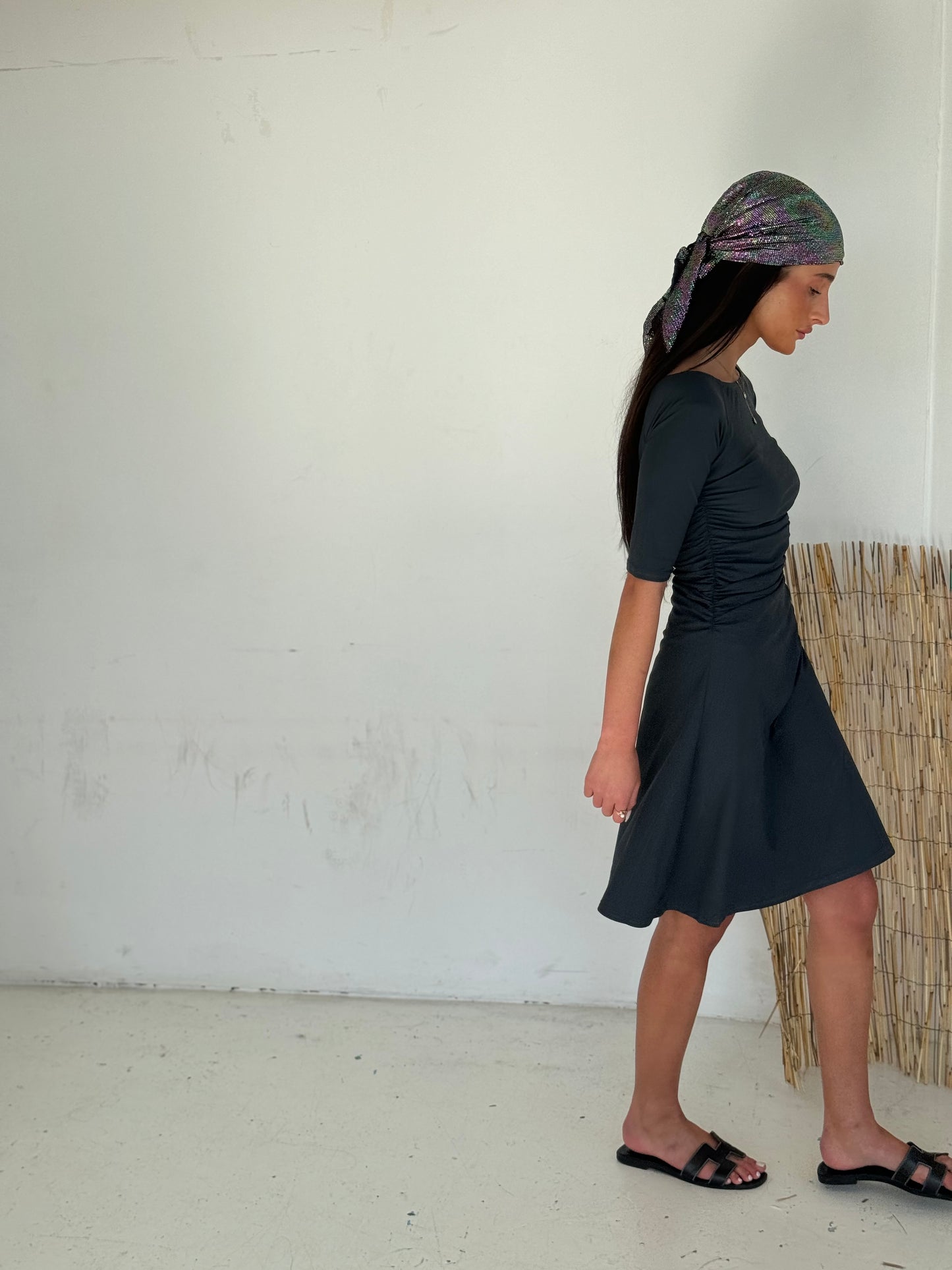 Robe plissée bleu