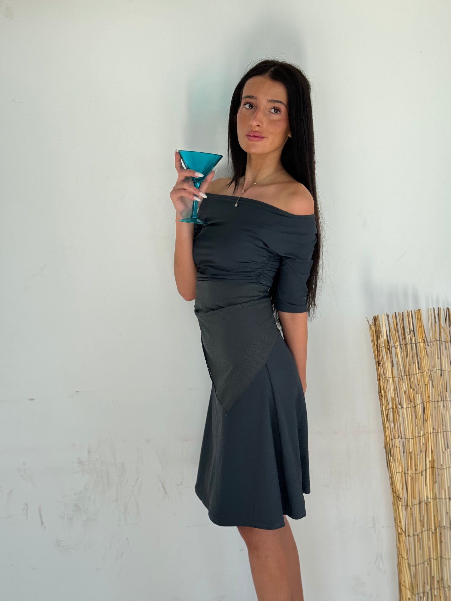 Robe plissée bleu