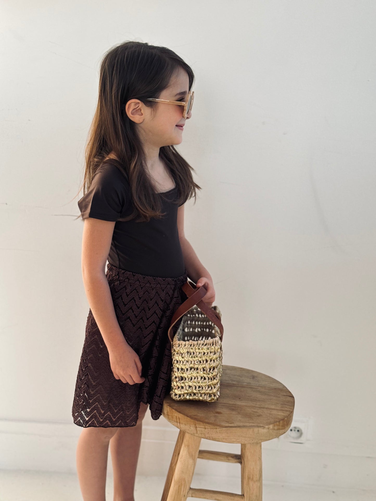 Jupe crochet marron