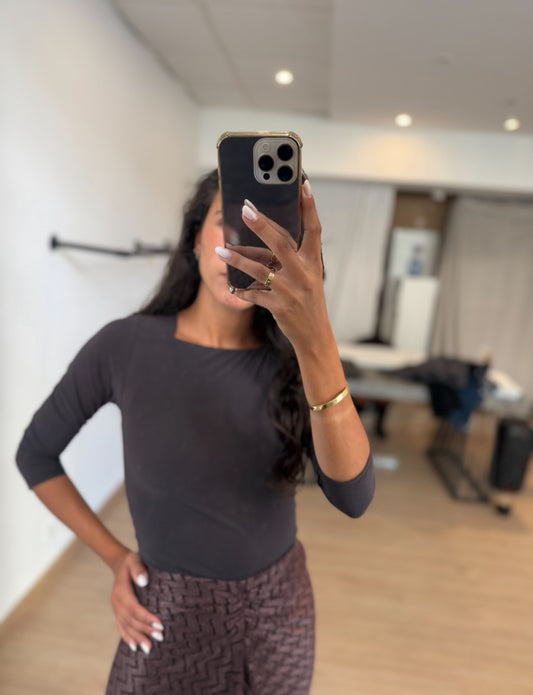 Body manche longue marron